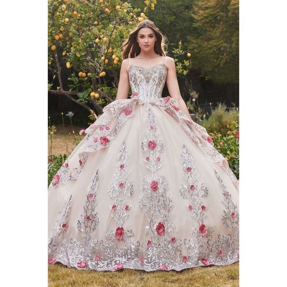 Cinderella Divine J812 Opulent Ball Gown with Embroidered Detailing